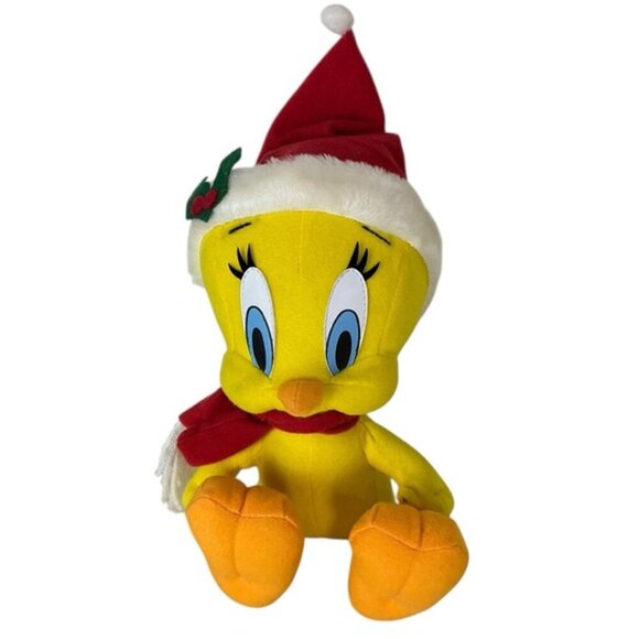 Tweety Bird Looney Tunes Plush Toy with Santa Hat 9” - Picture 2 of 16